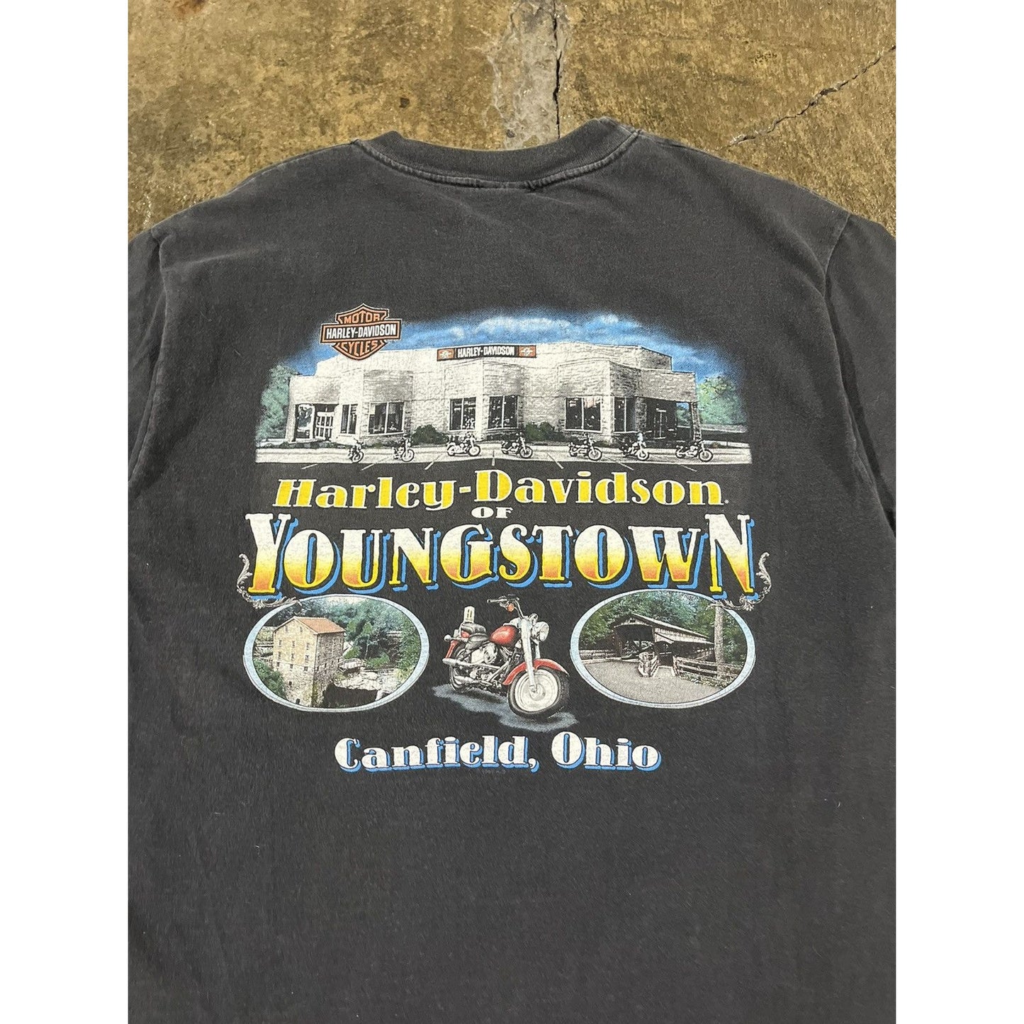 Vintage 90s Harley Davidson Faded Biker Logo Tee Shirt (L)