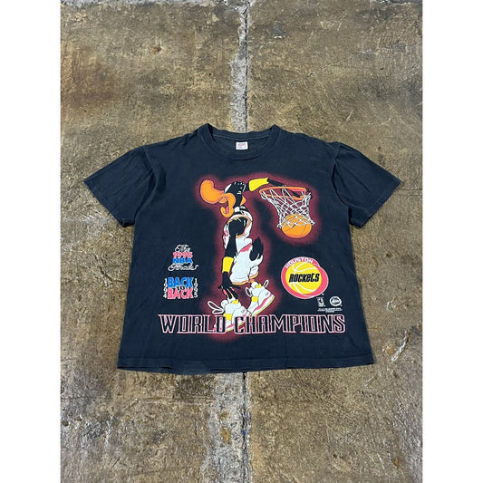 Vintage 90s Houston Rockets World Champions Daffy Duck Tee Shirt (L)