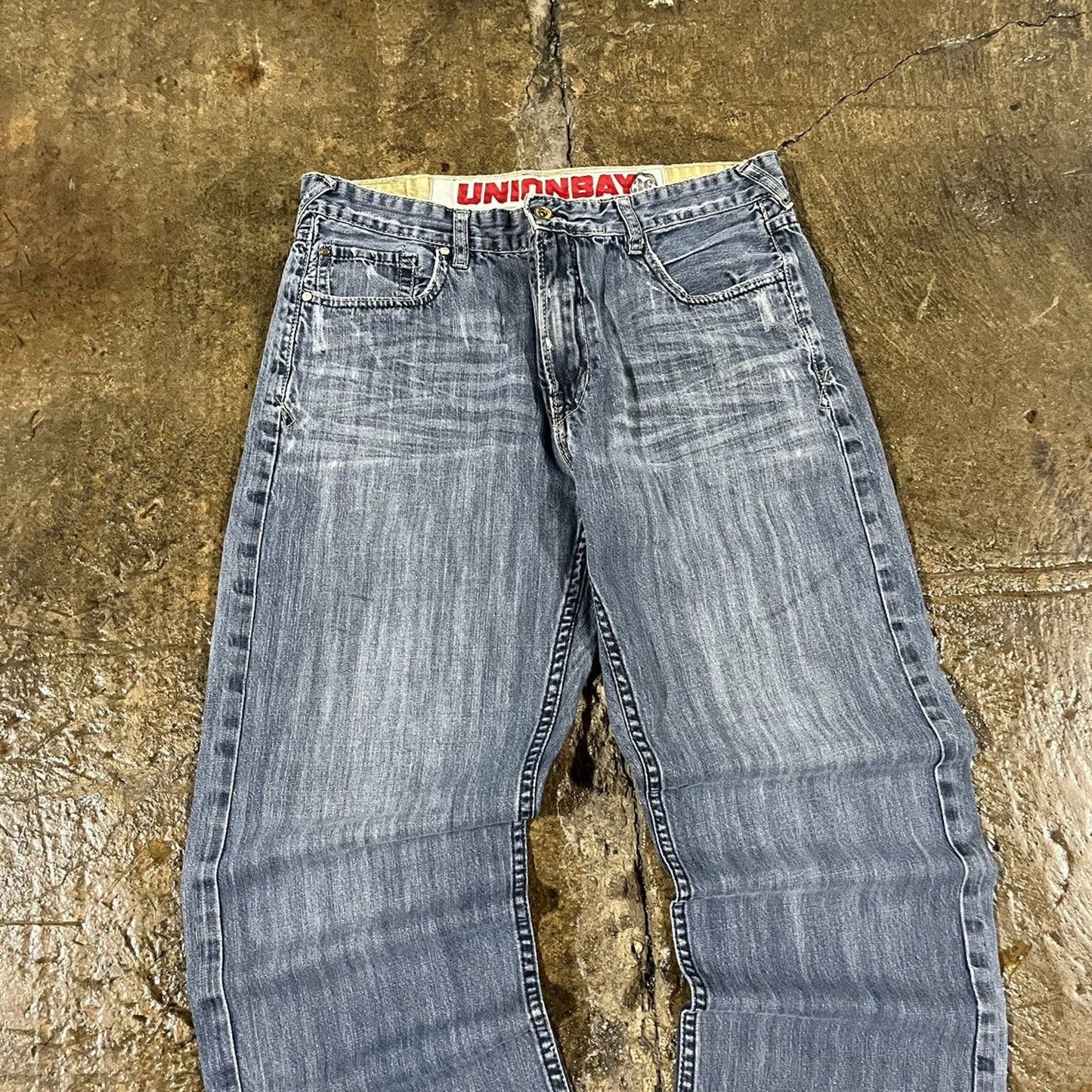 Vintage Y2K Union Bay Faded Baggy Wide Leg Jeans (36)