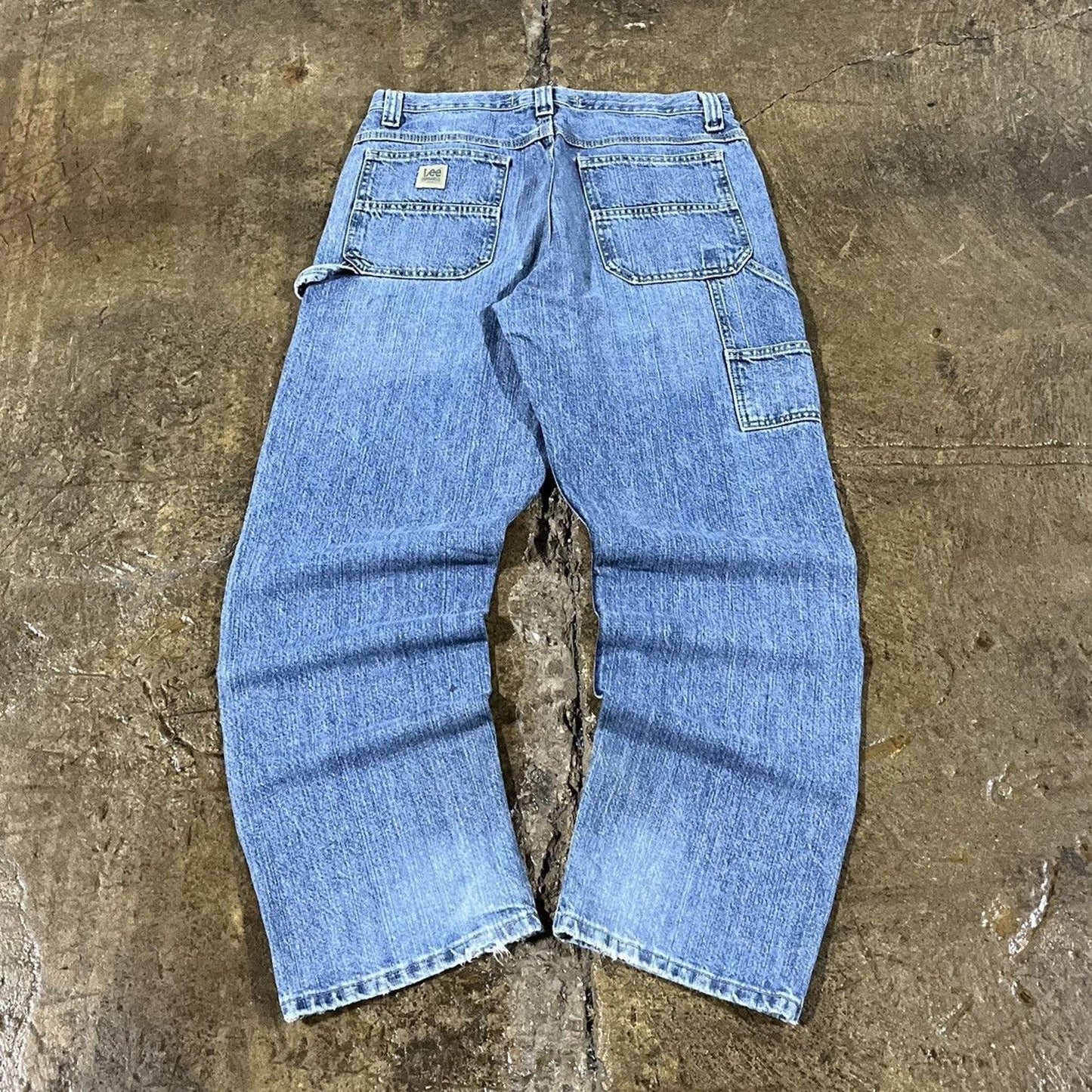 Vintage Distressed Lee Workwear Carpenter Jeans (32)