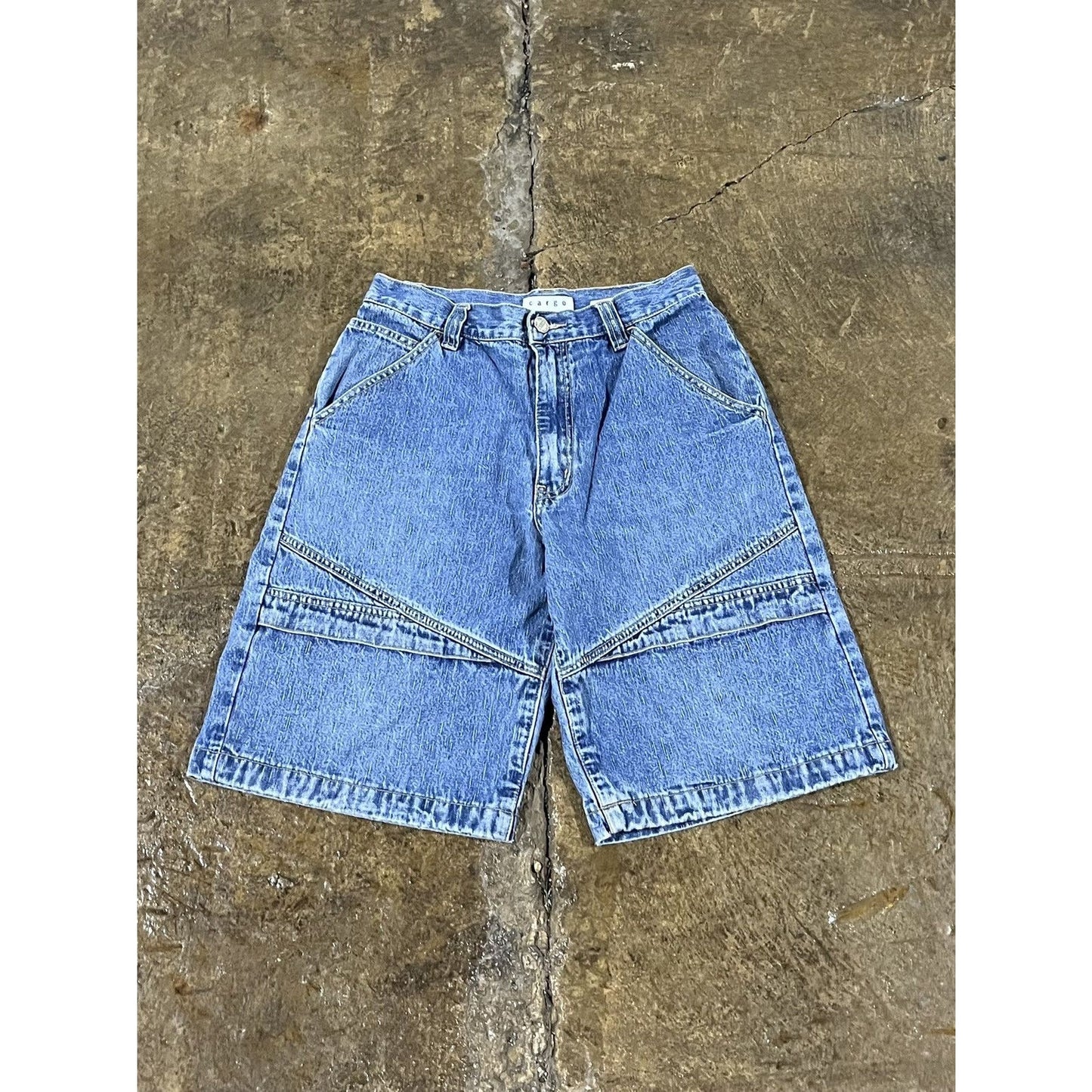 Vintage Y2K Sonoma Cargo Utility Denim Shorts (28)