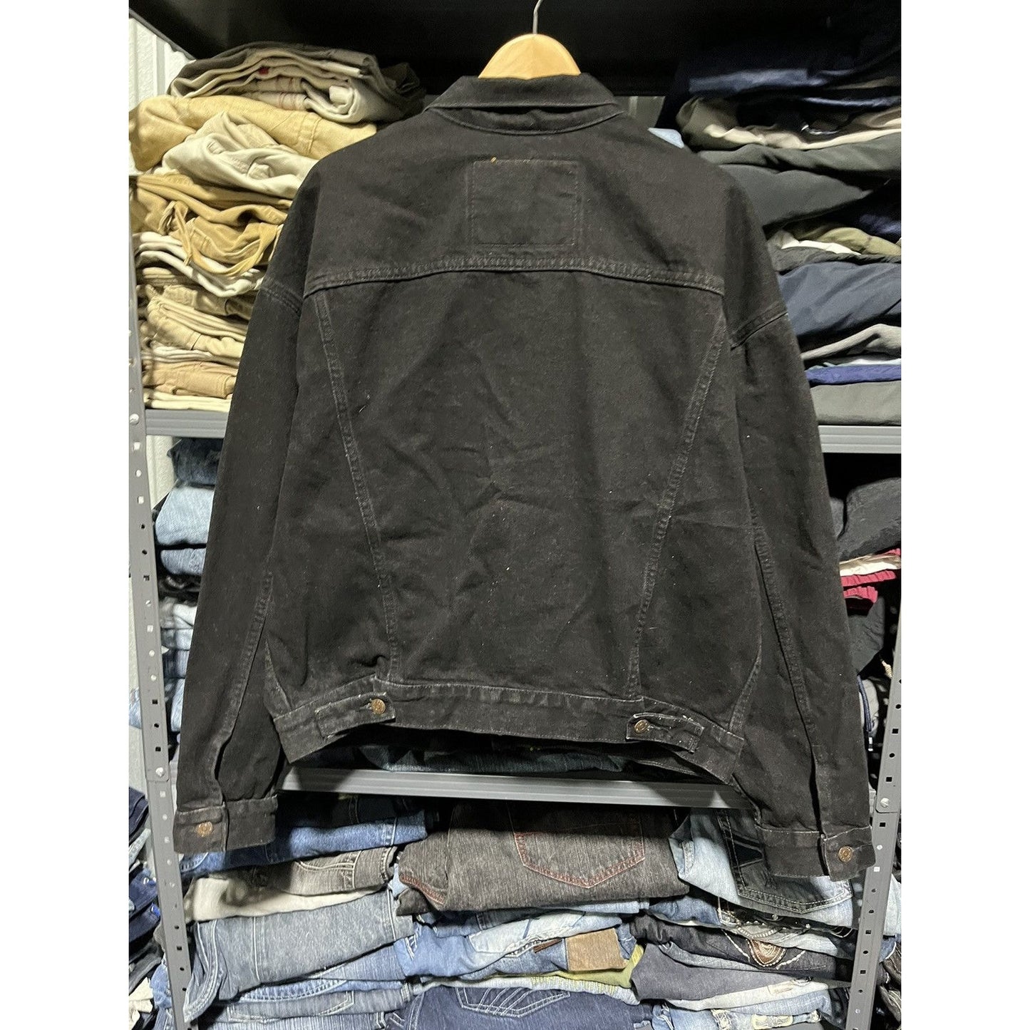 Vintage 90s Levi's 70598 Black Denim Trucker Jacket (L)