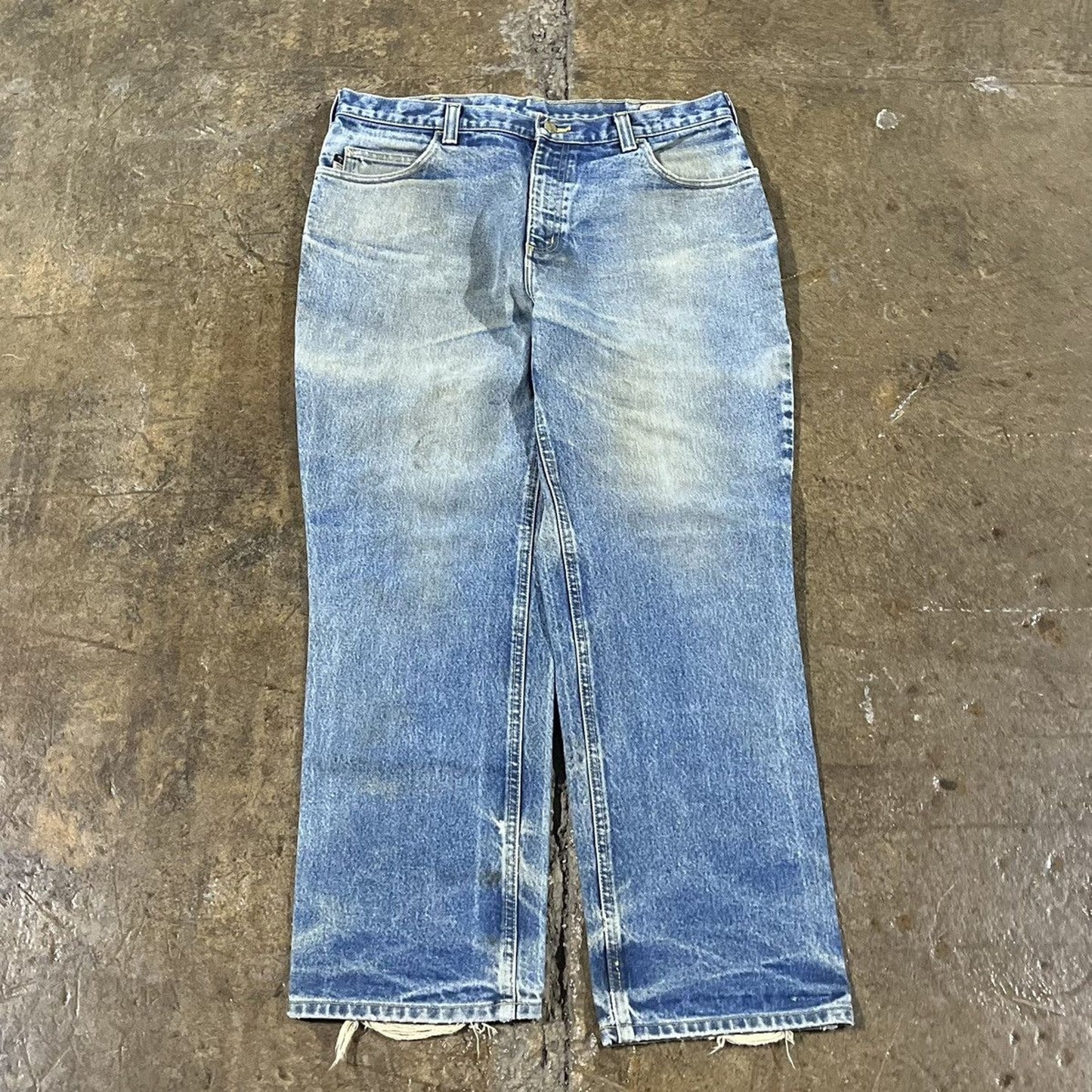 Vintage Faded Carhartt Thrashed Workwear Jeans (36)