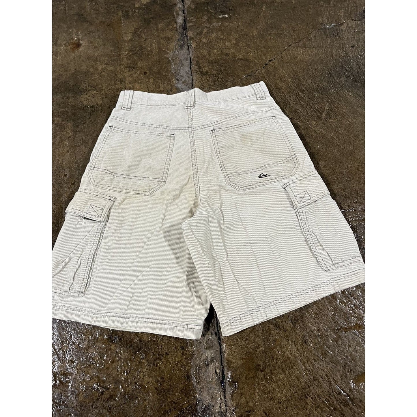 Vintage Y2K Quiksilver Corduroy Baggy Cargo Shorts JNCO Style (30)