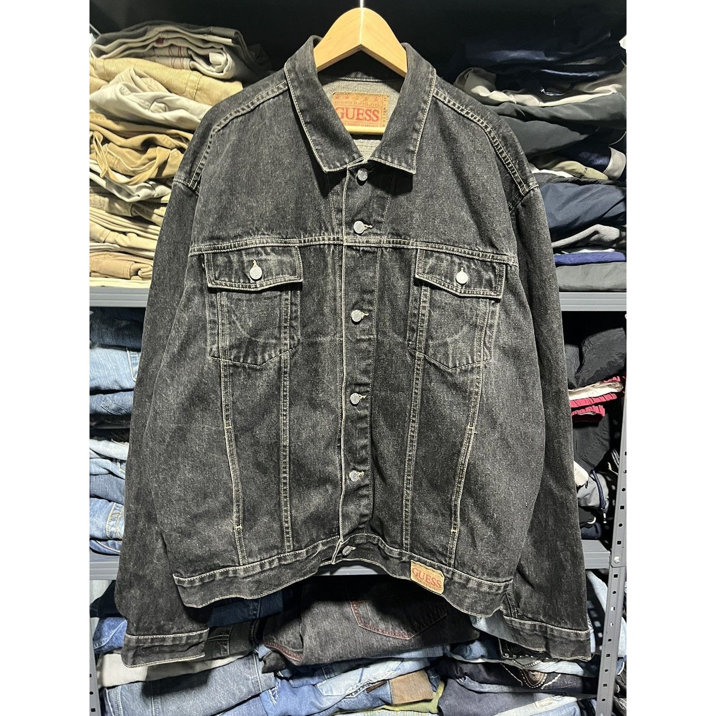 Vintage 90s Guess Denim Trucker Jacket (XXL)