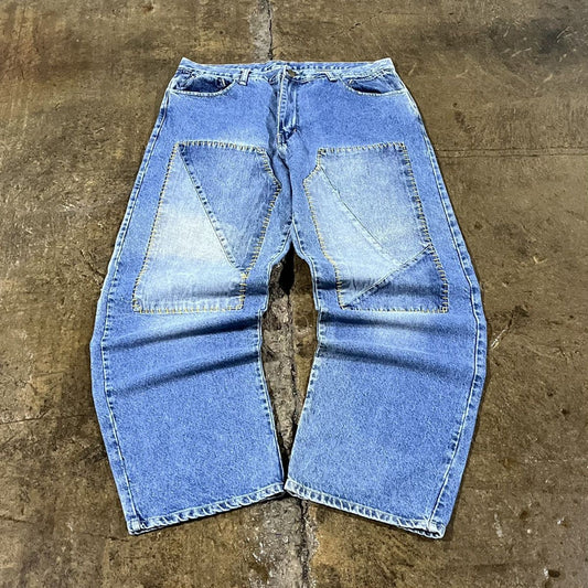 Vintage Y2K Pepe Double Knee Baggy Jeans JNCO Style (38)