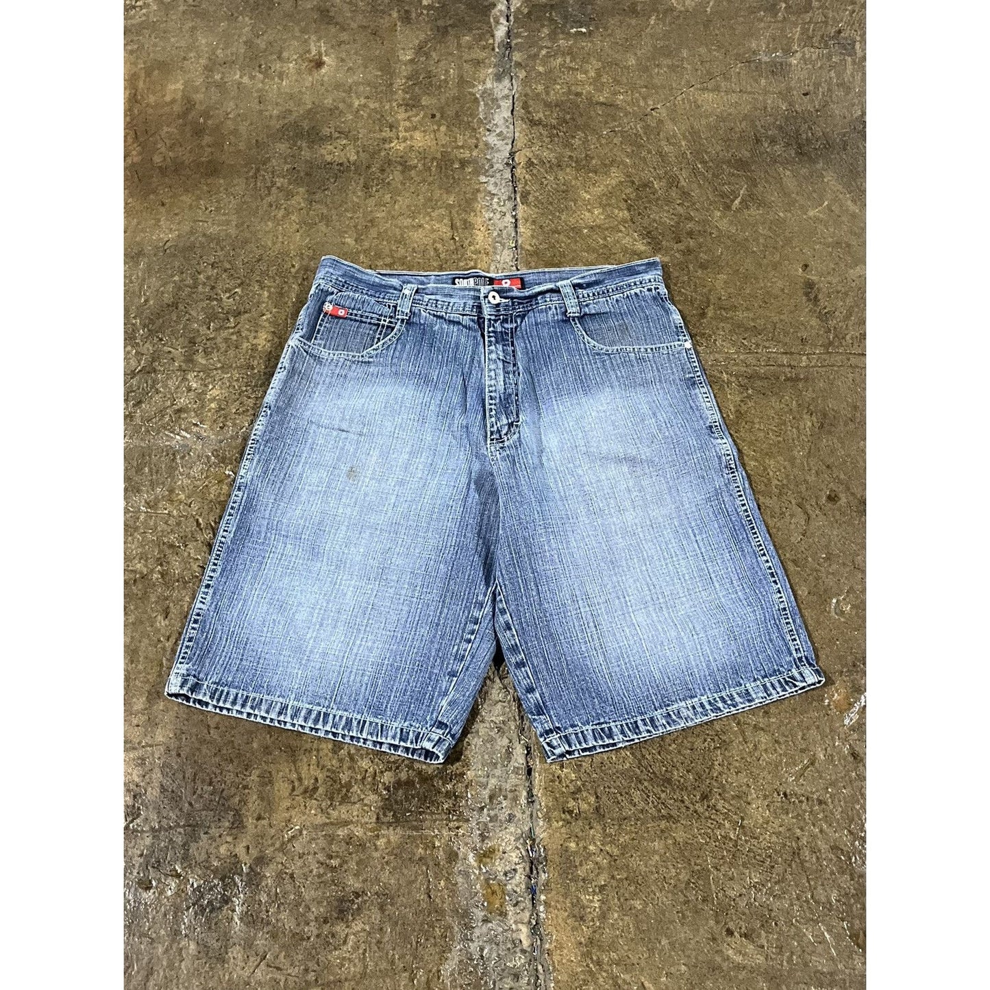 Vintage Y2K Faded Southpole Baggy Denim Shorts (36)