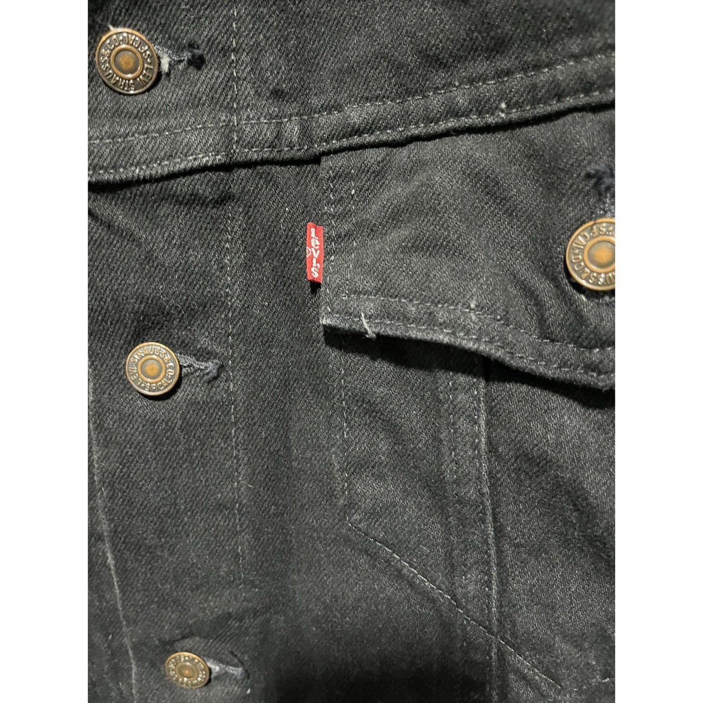 Vintage 90s Levi's 70598 Black Denim Trucker Jacket (L)