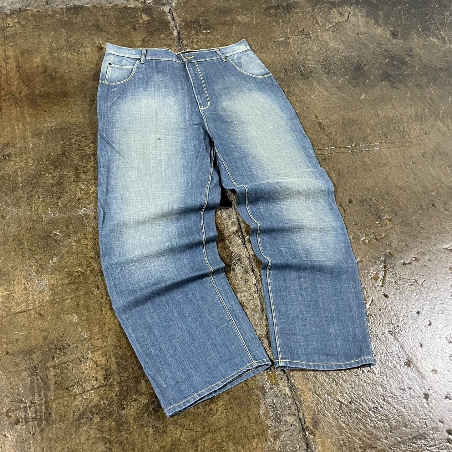 Vintage Y2K Ecko UNLTD Faded Baggy Wide Leg Jeans JNCO Style (40)