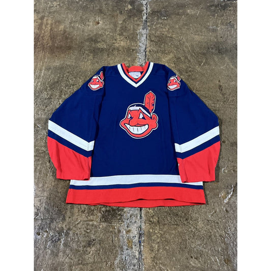 Vintage 90s Cleveland Indians Starter Hockey Jersey (L)