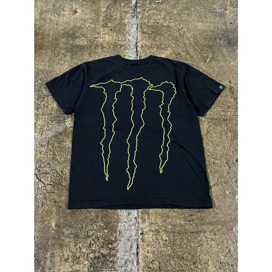 Monster Energy Grunge Y2K Logo Tee Shirt Affliction Style (M)