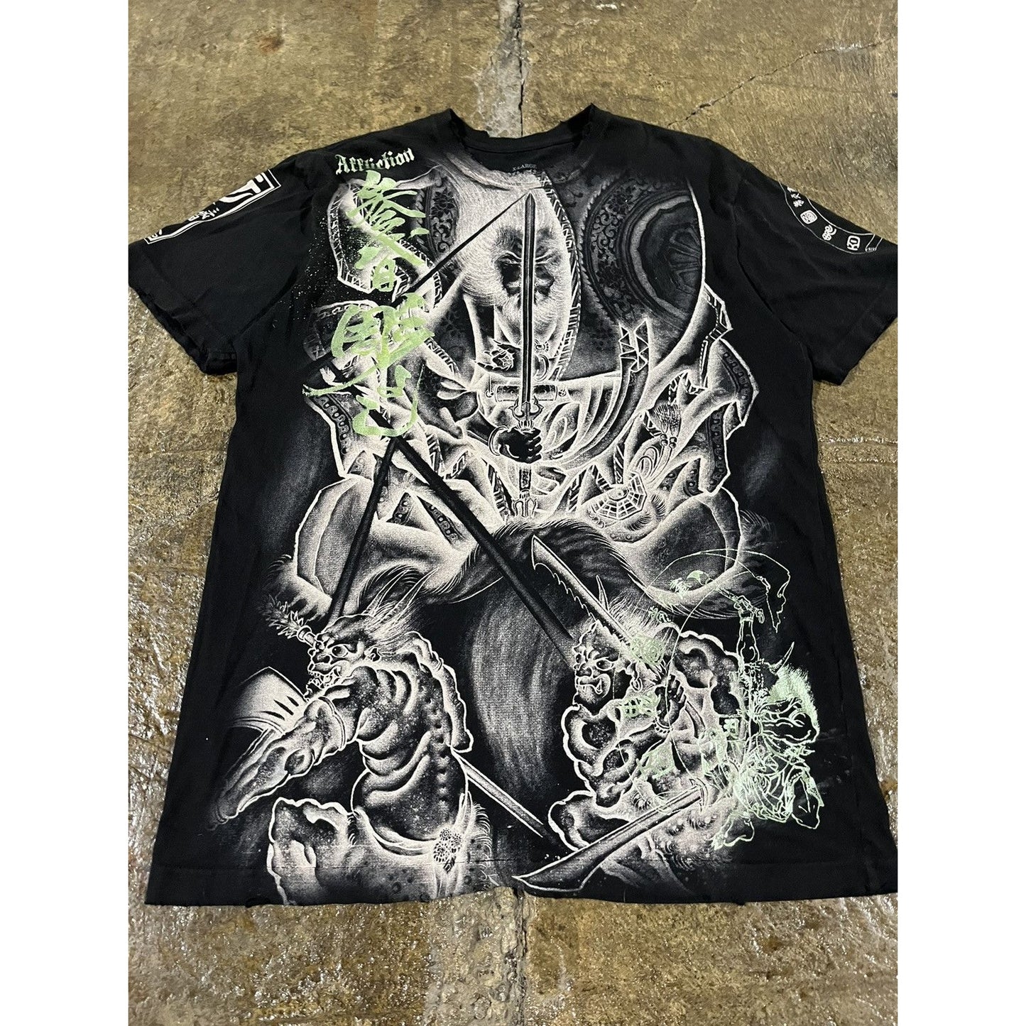 Y2K Affliction Grunge Cross Tee Shirt (L)