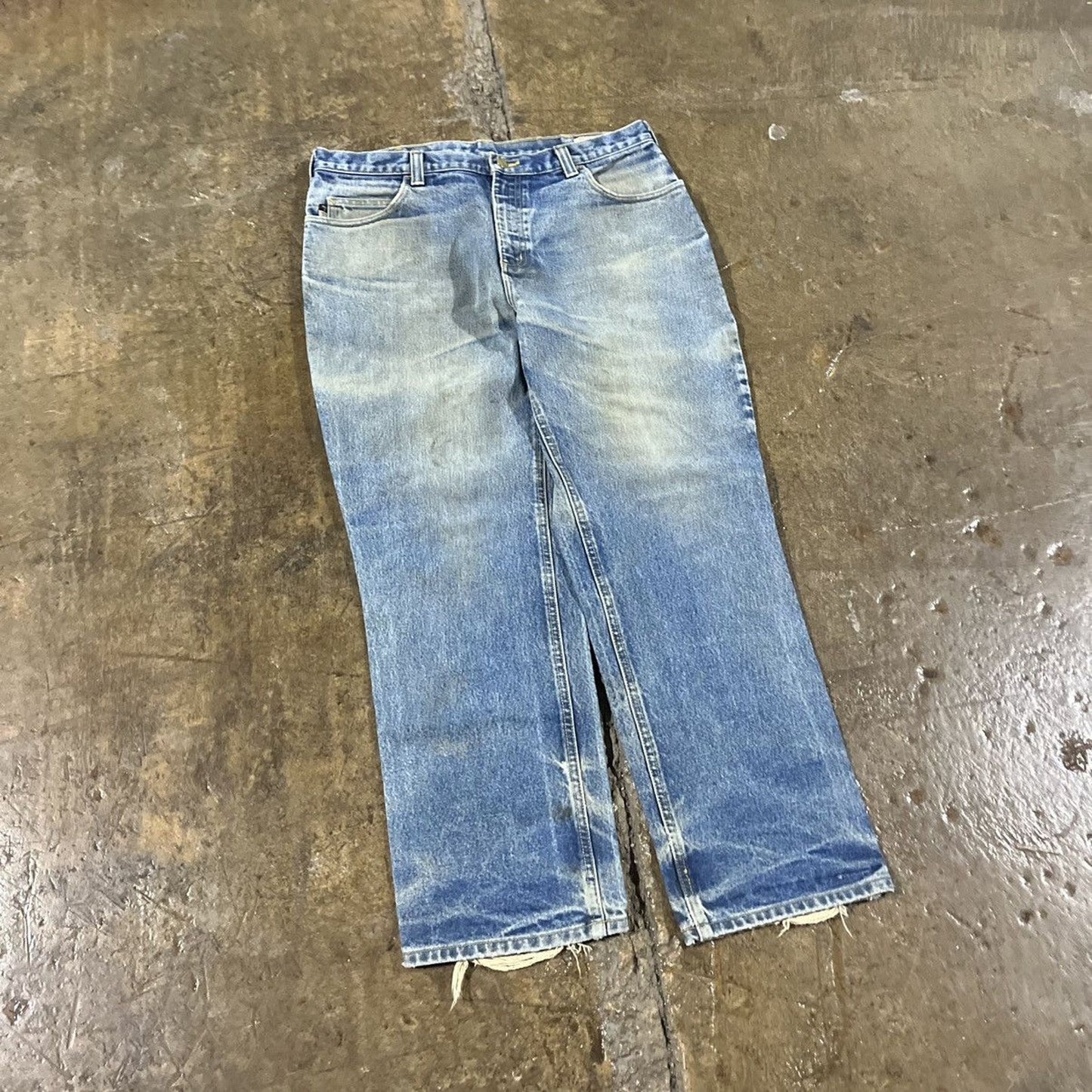 Vintage Faded Carhartt Thrashed Workwear Jeans (36)