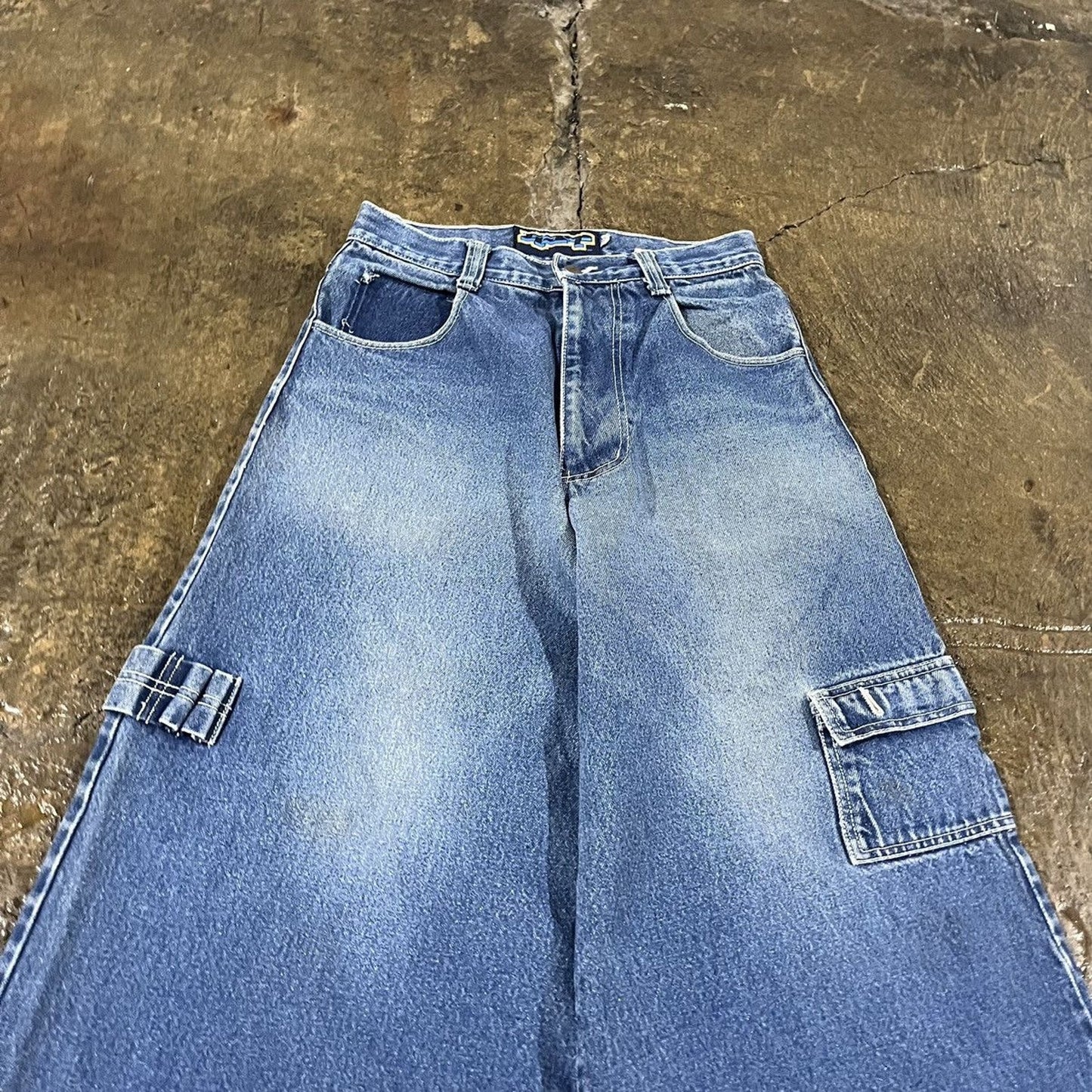 Vintage Y2K Gat Super Wide Leg Baggy Rave Jeans JNCO Style (30)