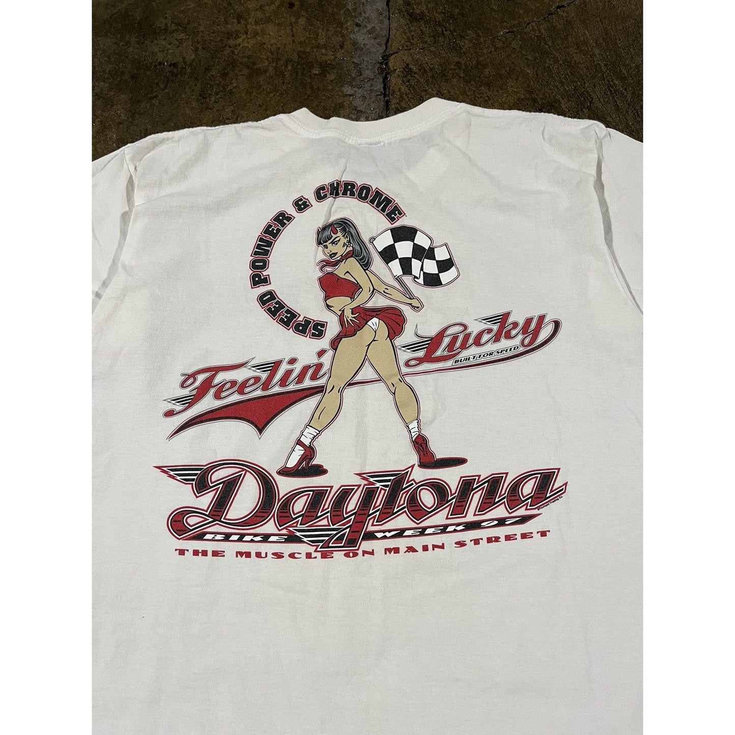 Vintage Bike Week Pornstar Style Biker Tee Shirt (XL)