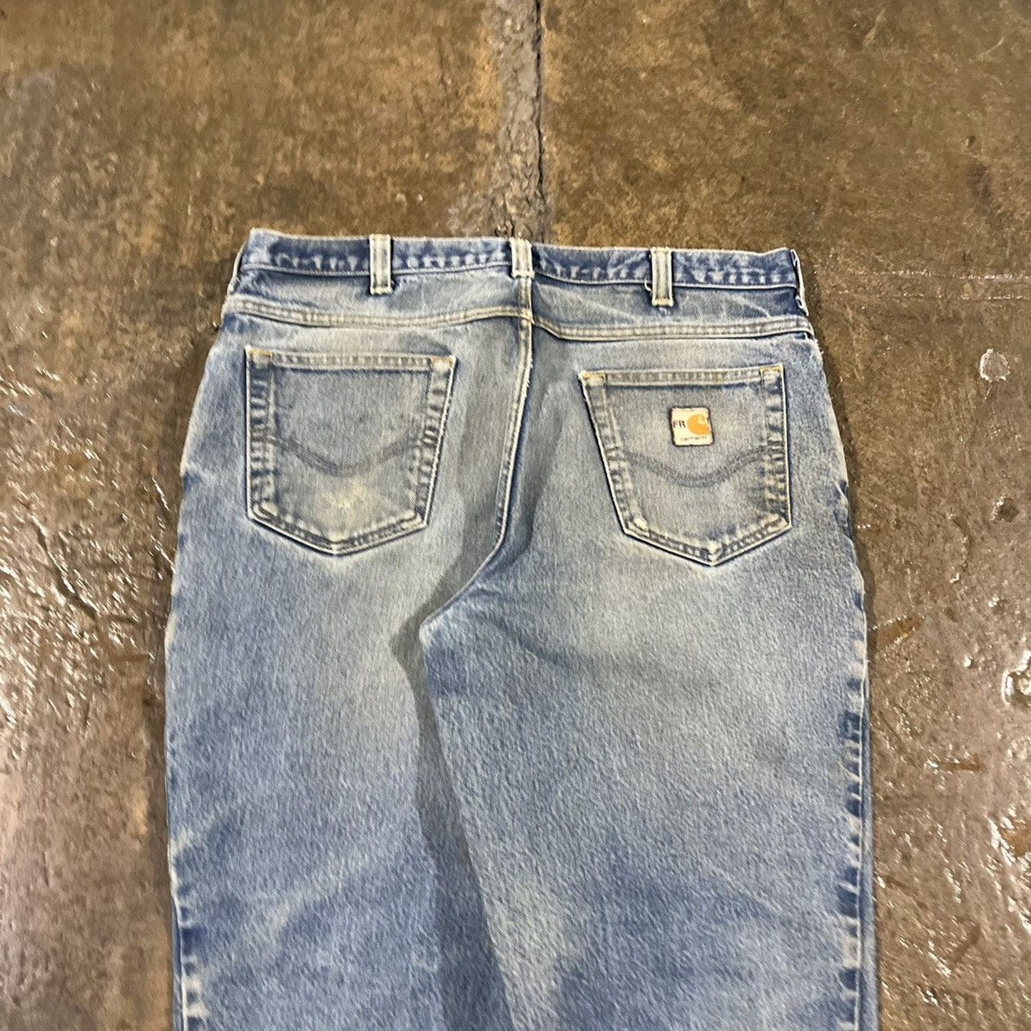 Vintage Faded Carhartt Thrashed Workwear Jeans (36)