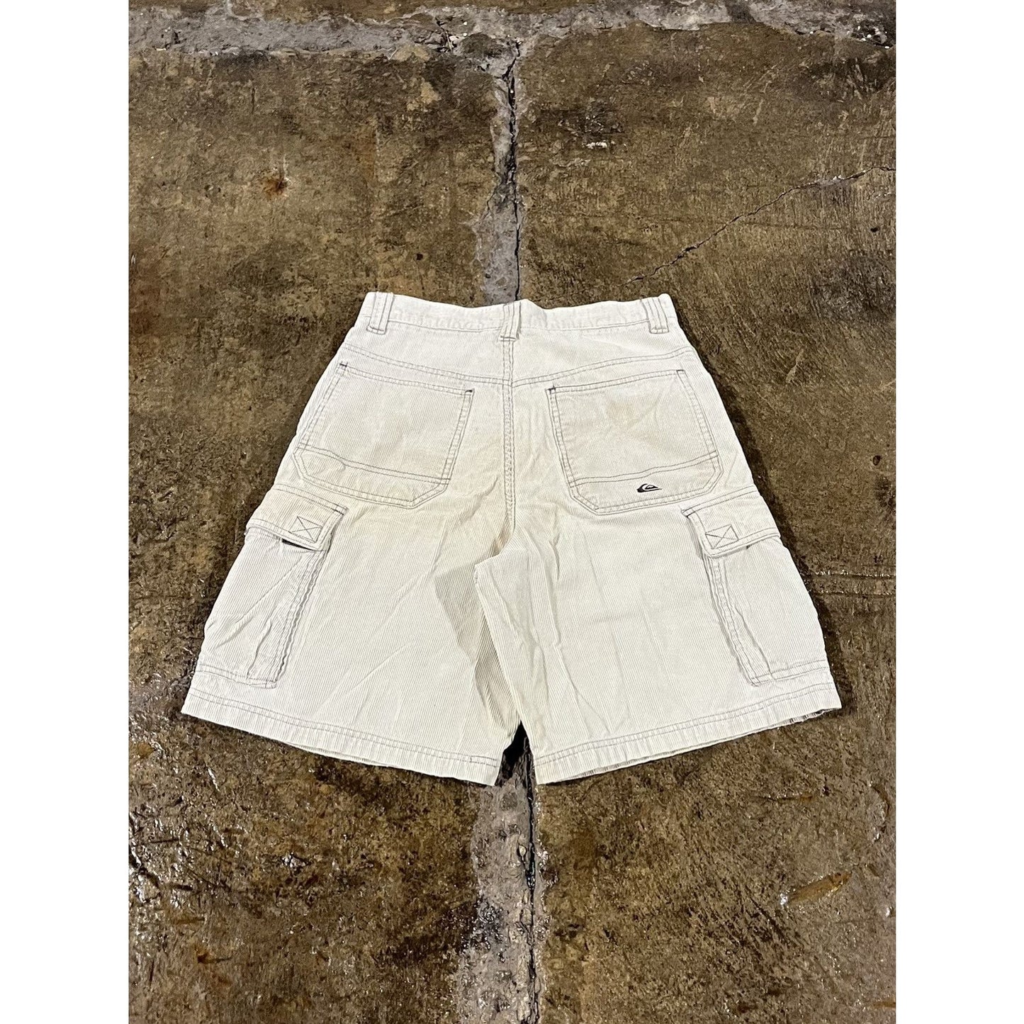 Vintage Y2K Quiksilver Corduroy Baggy Cargo Shorts JNCO Style (30)