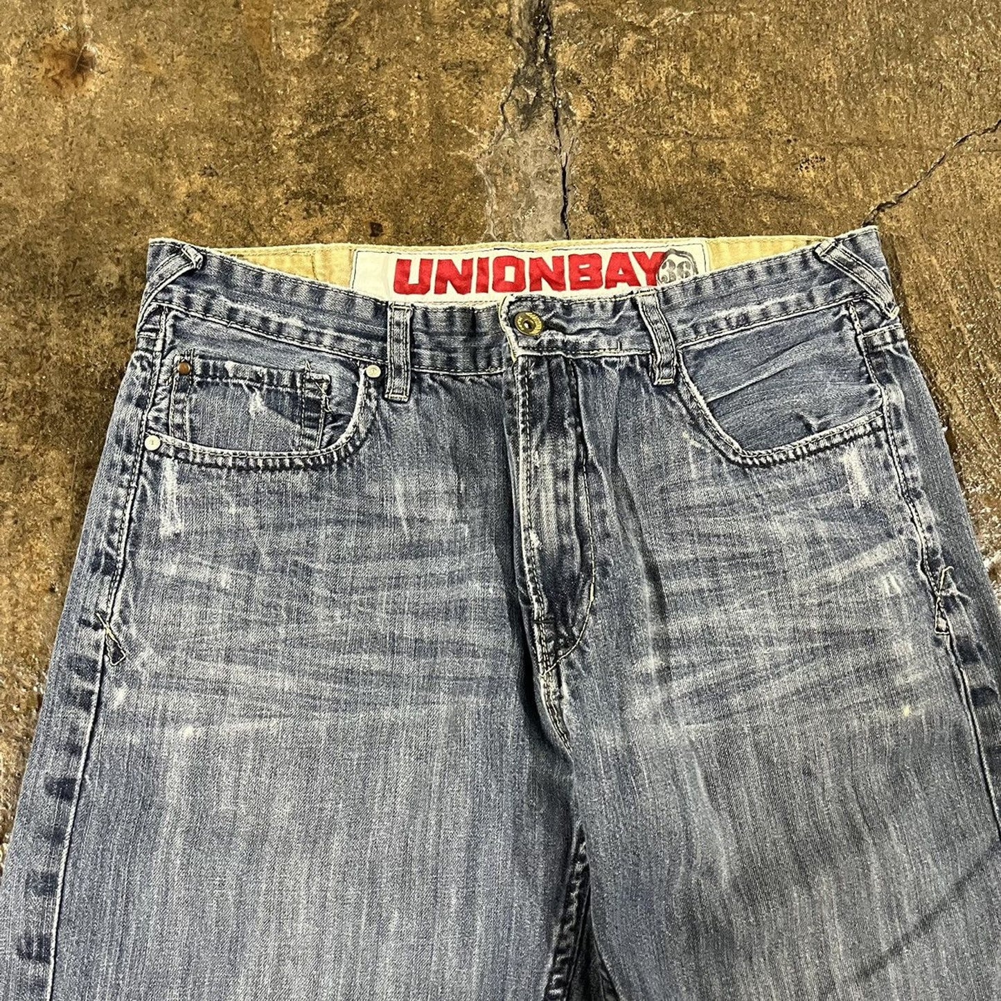 Vintage Y2K Union Bay Faded Baggy Wide Leg Jeans (36)