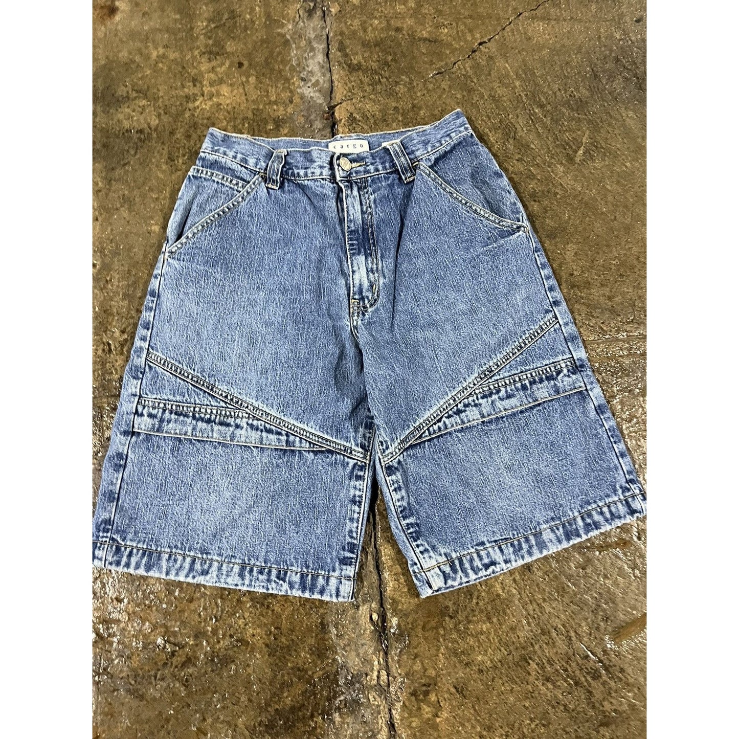 Vintage Y2K Sonoma Cargo Utility Denim Shorts (28)