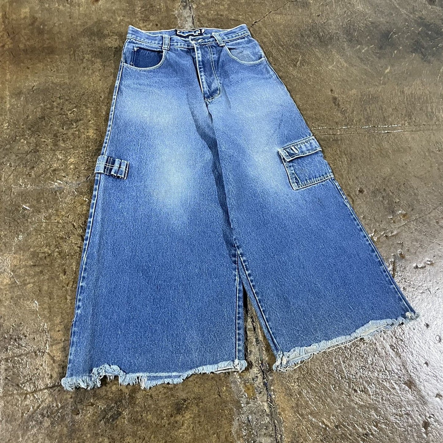 Vintage Y2K Gat Super Wide Leg Baggy Rave Jeans JNCO Style (30)