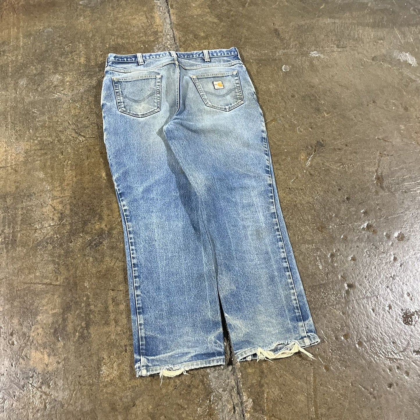 Vintage Faded Carhartt Thrashed Workwear Jeans (36)