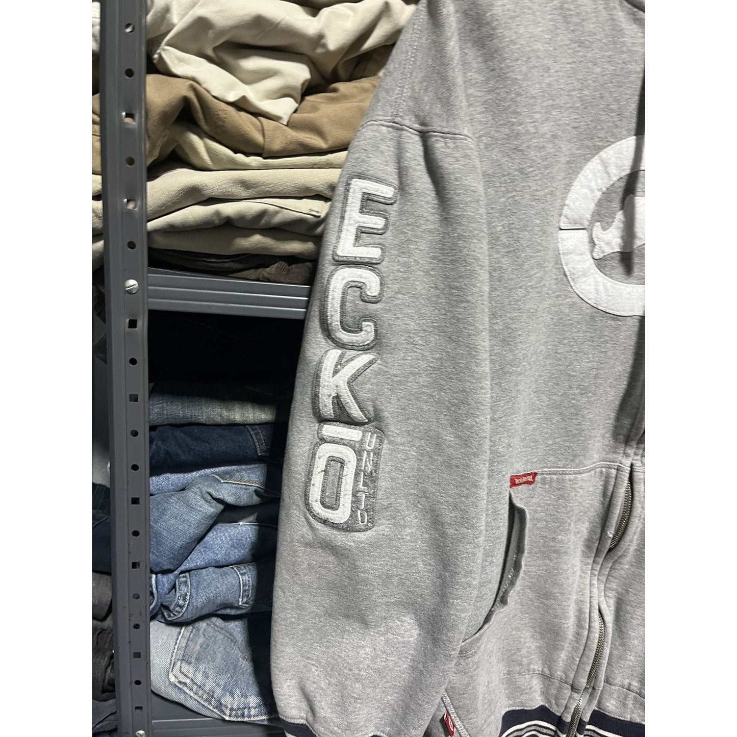 Vintage Y2K Ecko UNLTD Grunge Zip-Up Hoodie (XXL)