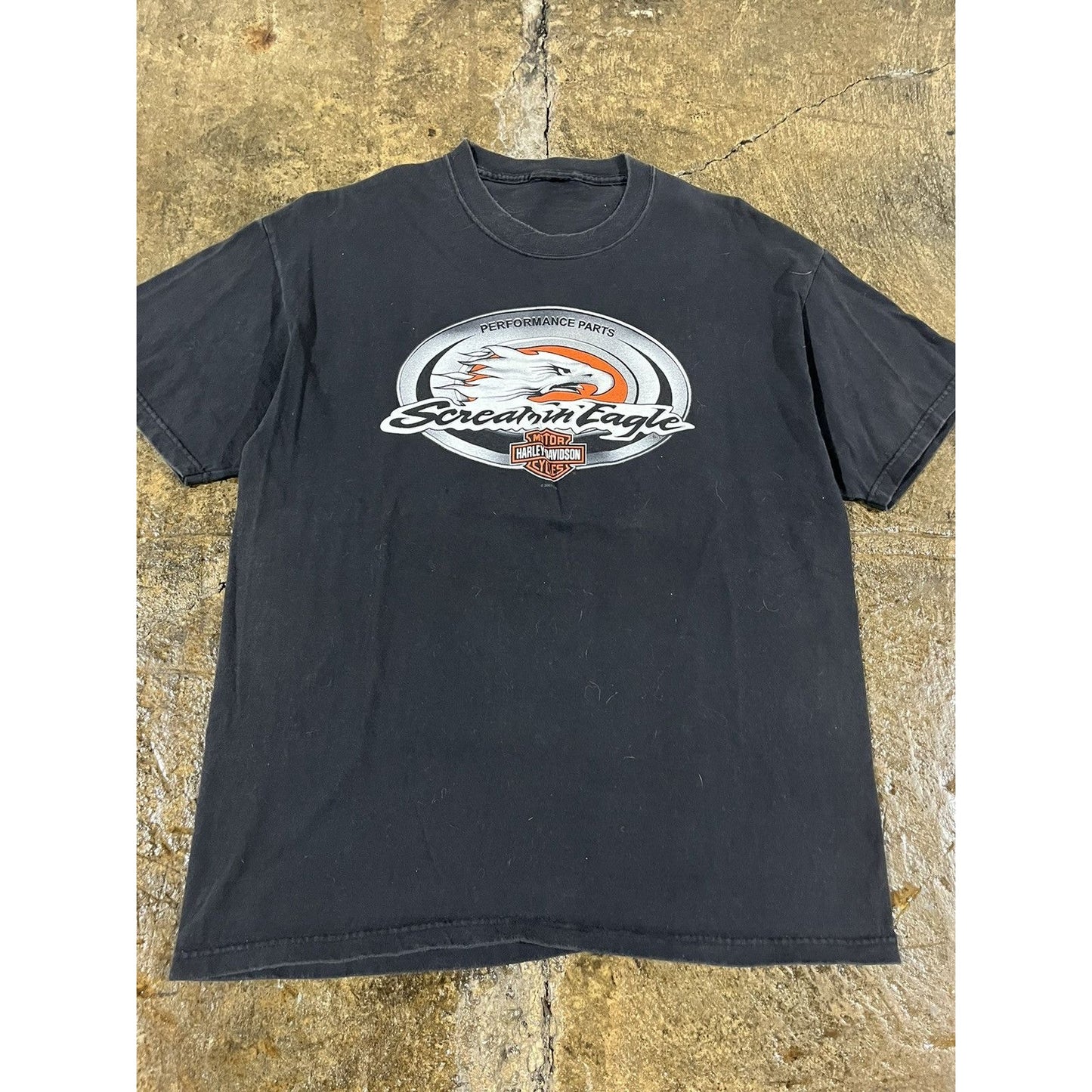 Vintage 2000s Y2K Harley Davidson Eagle Flames Tee Shirt (M)