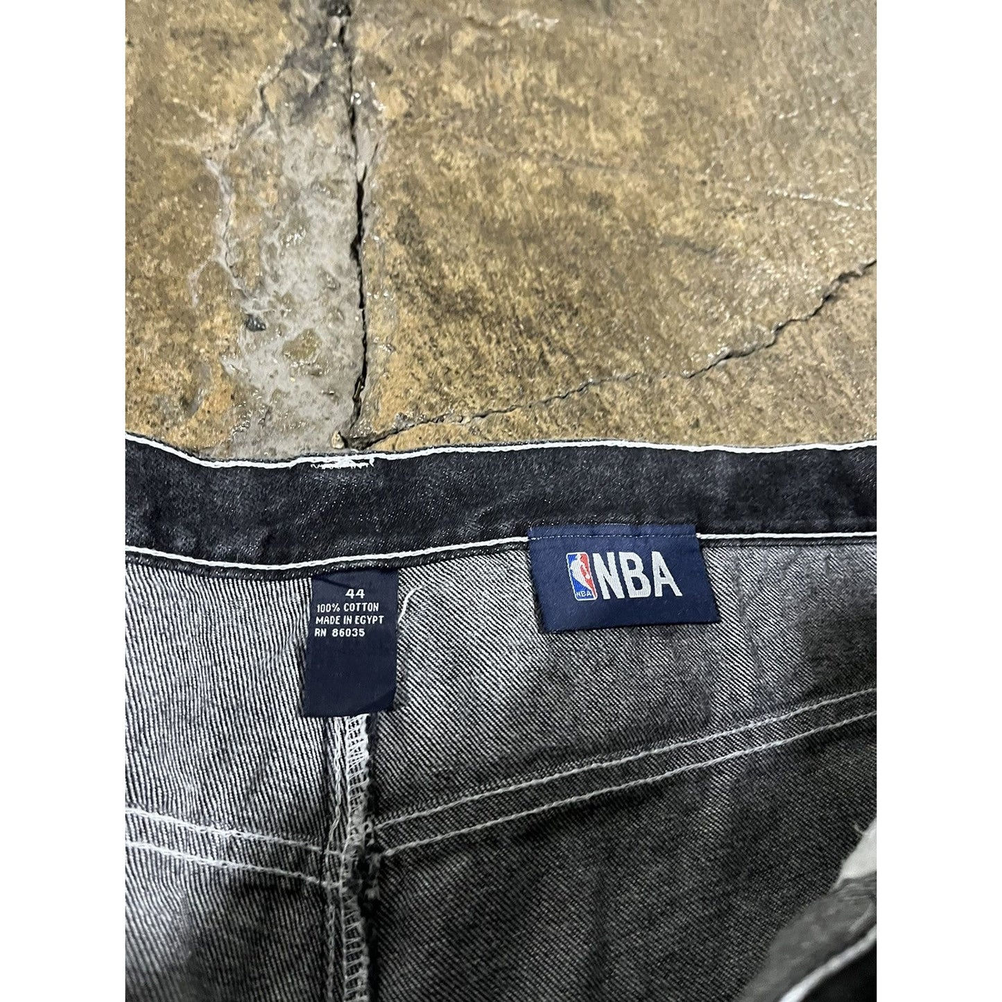 Vintage Y2K NBA Embroidered Baggy Denim Shorts JNCO Style (42)