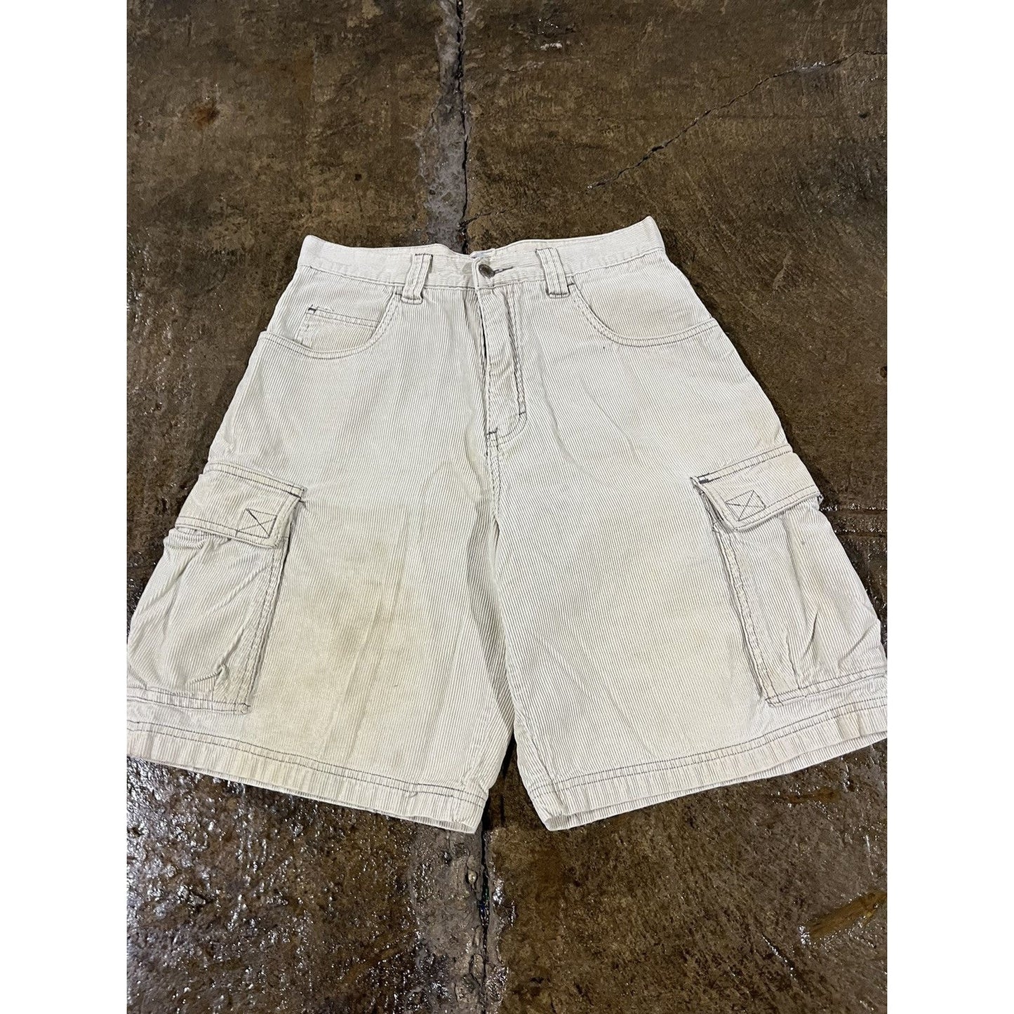 Vintage Y2K Quiksilver Corduroy Baggy Cargo Shorts JNCO Style (30)