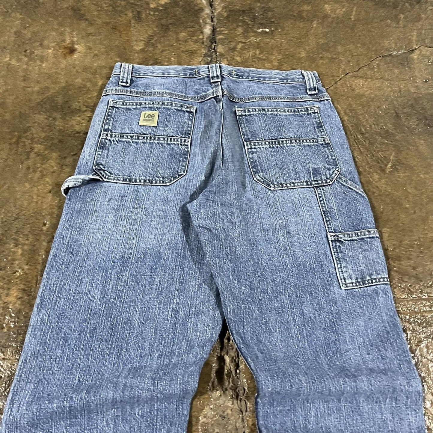 Vintage Distressed Lee Workwear Carpenter Jeans (32)