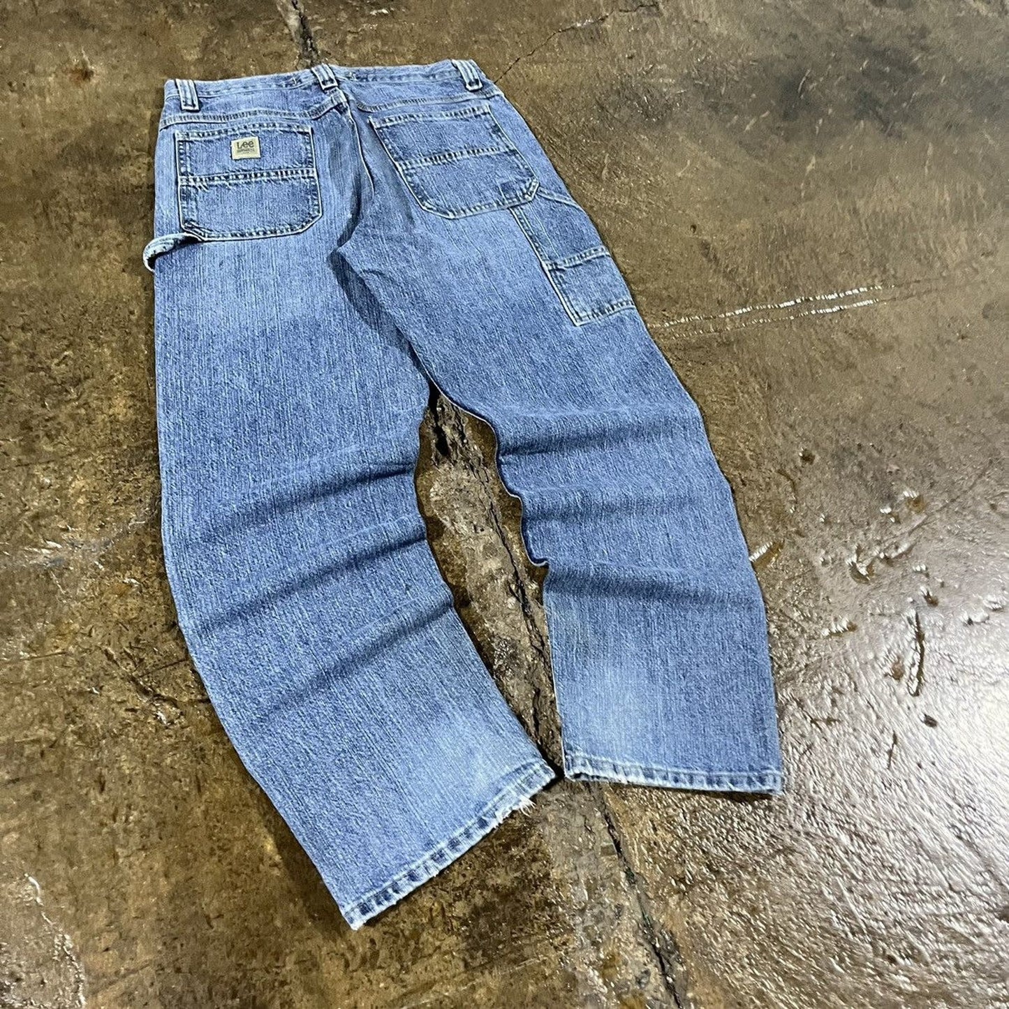 Vintage Distressed Lee Workwear Carpenter Jeans (32)