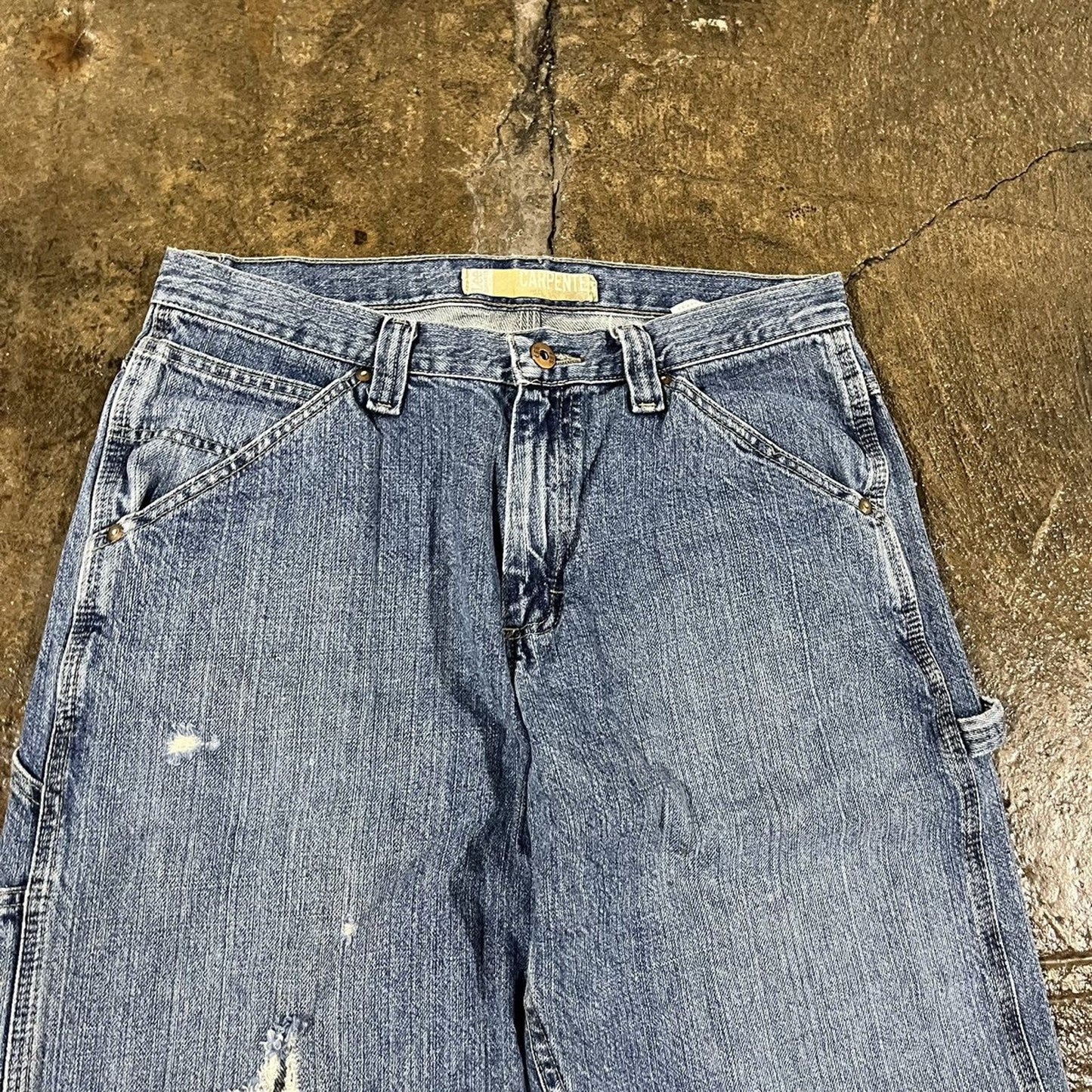 Vintage Distressed Lee Workwear Carpenter Jeans (32)