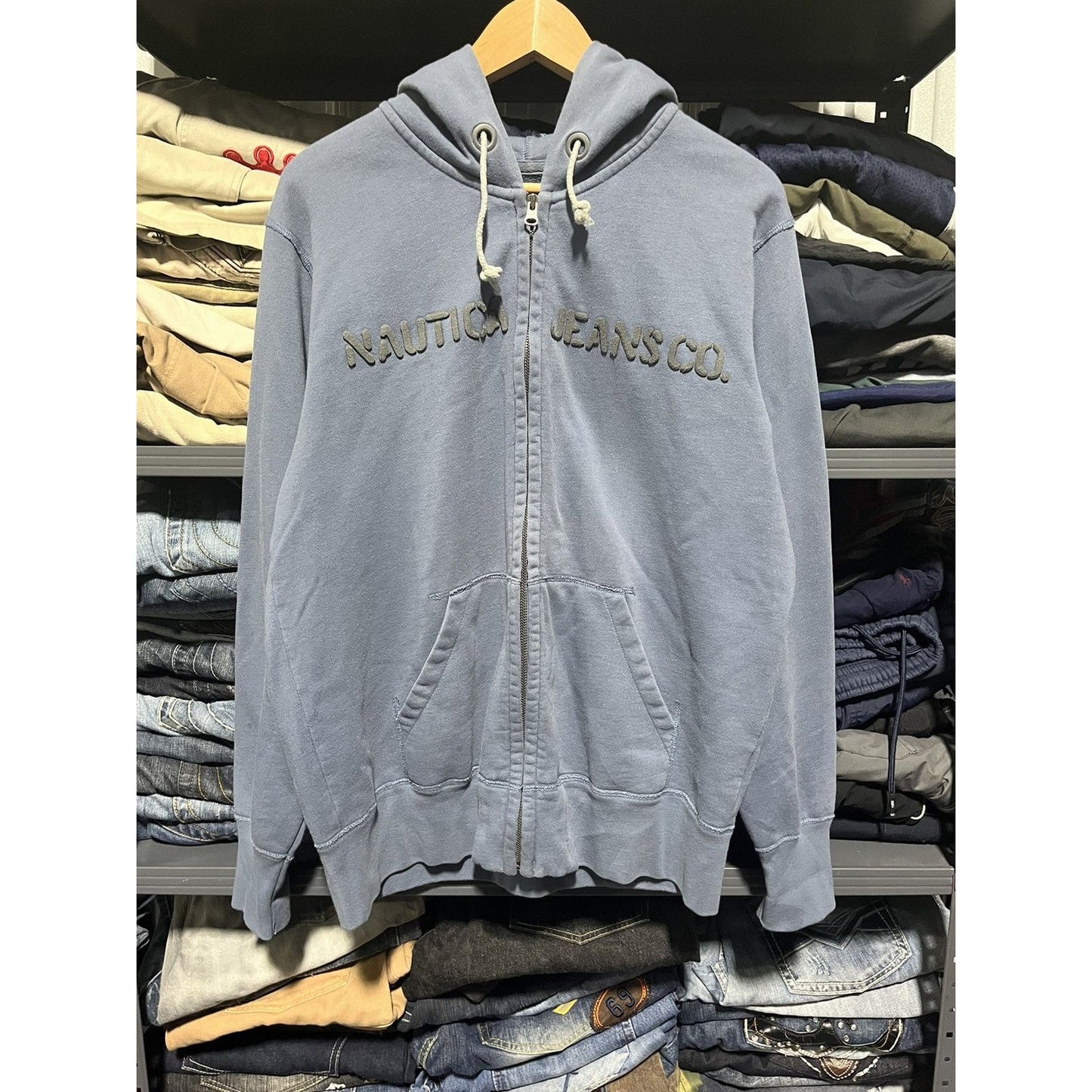 Vintage Y2K Nautica Jeans Zip-Up Hoodie (M)