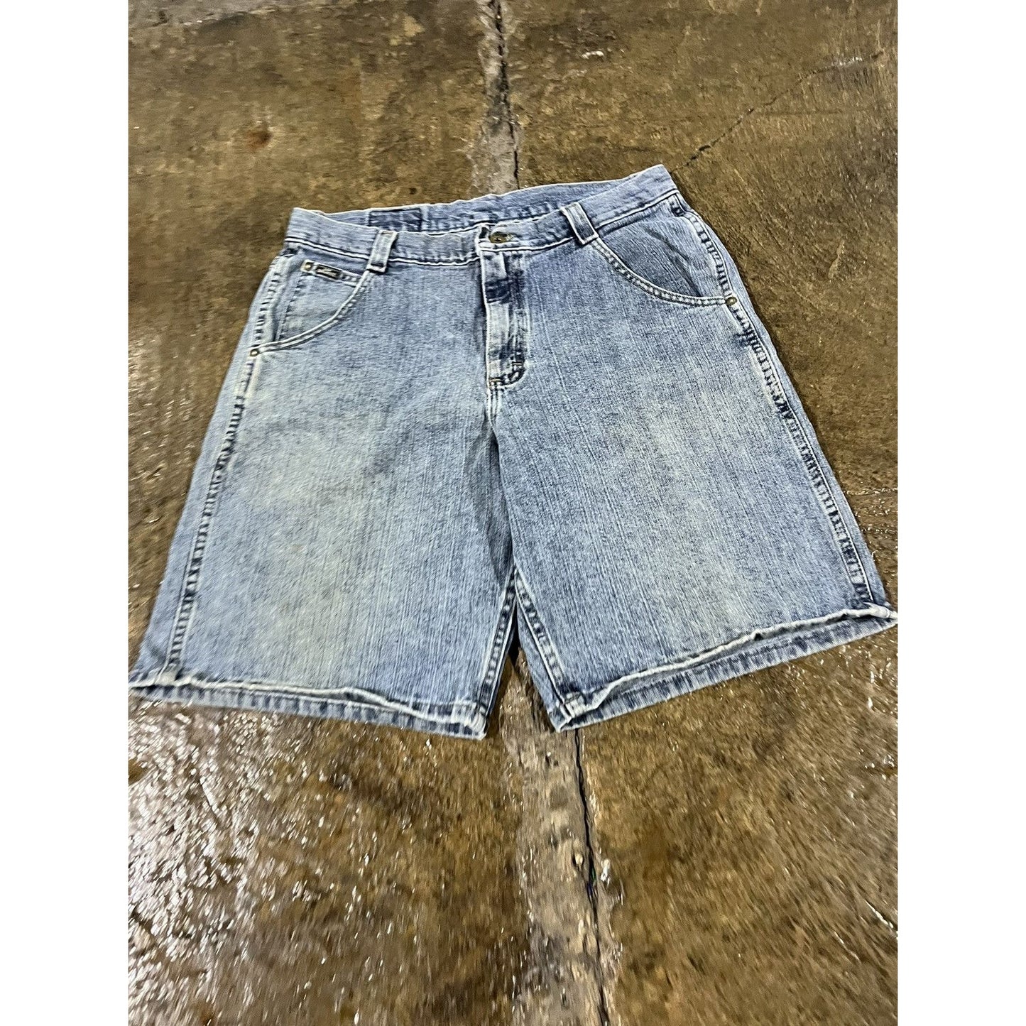 Vintage Y2K Lee Baggy Workwear Utility Denim Shorts (32)