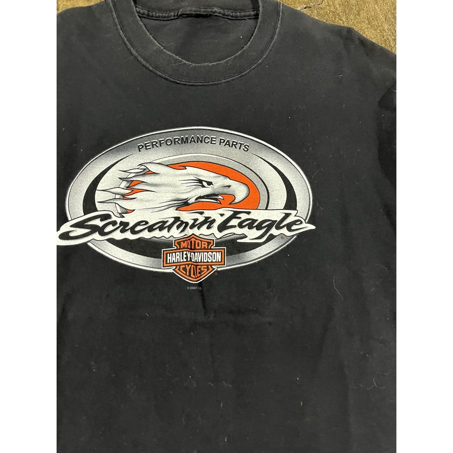 Vintage 2000s Y2K Harley Davidson Eagle Flames Tee Shirt (M)