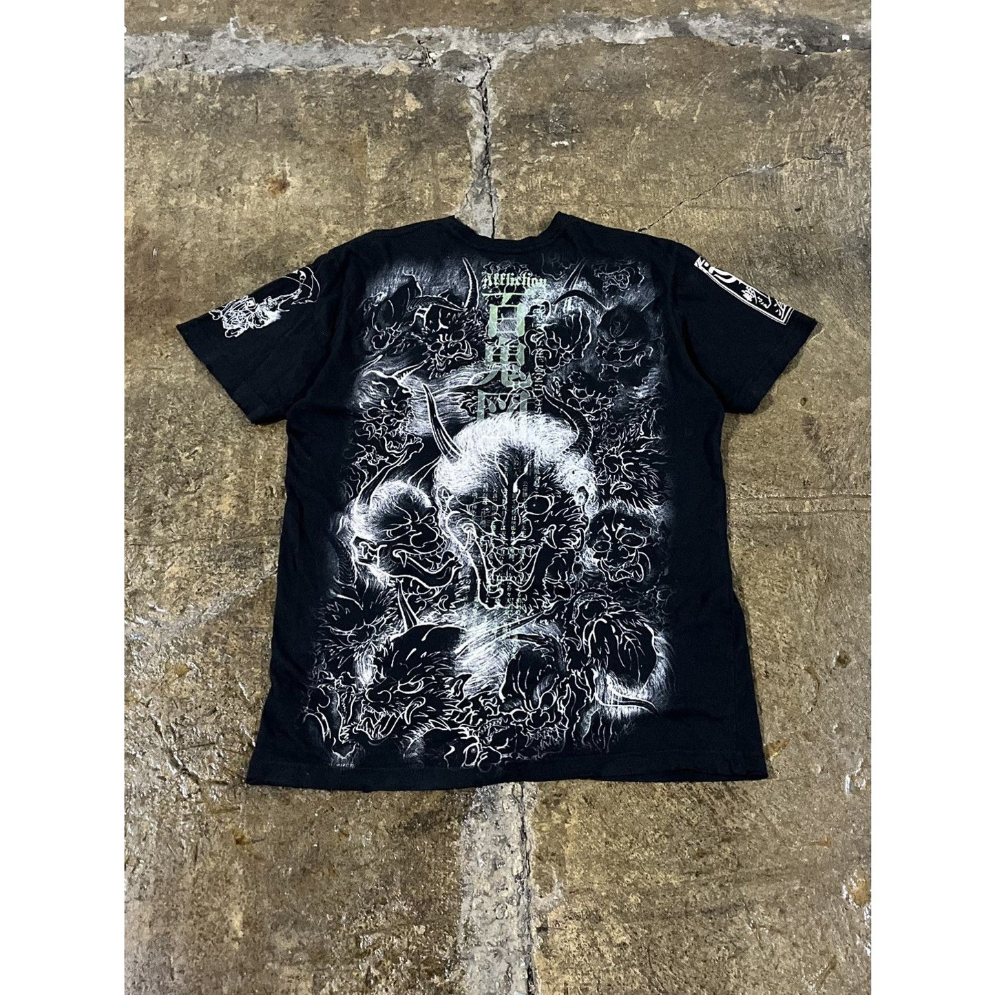 Y2K Affliction Grunge Cross Tee Shirt (L)